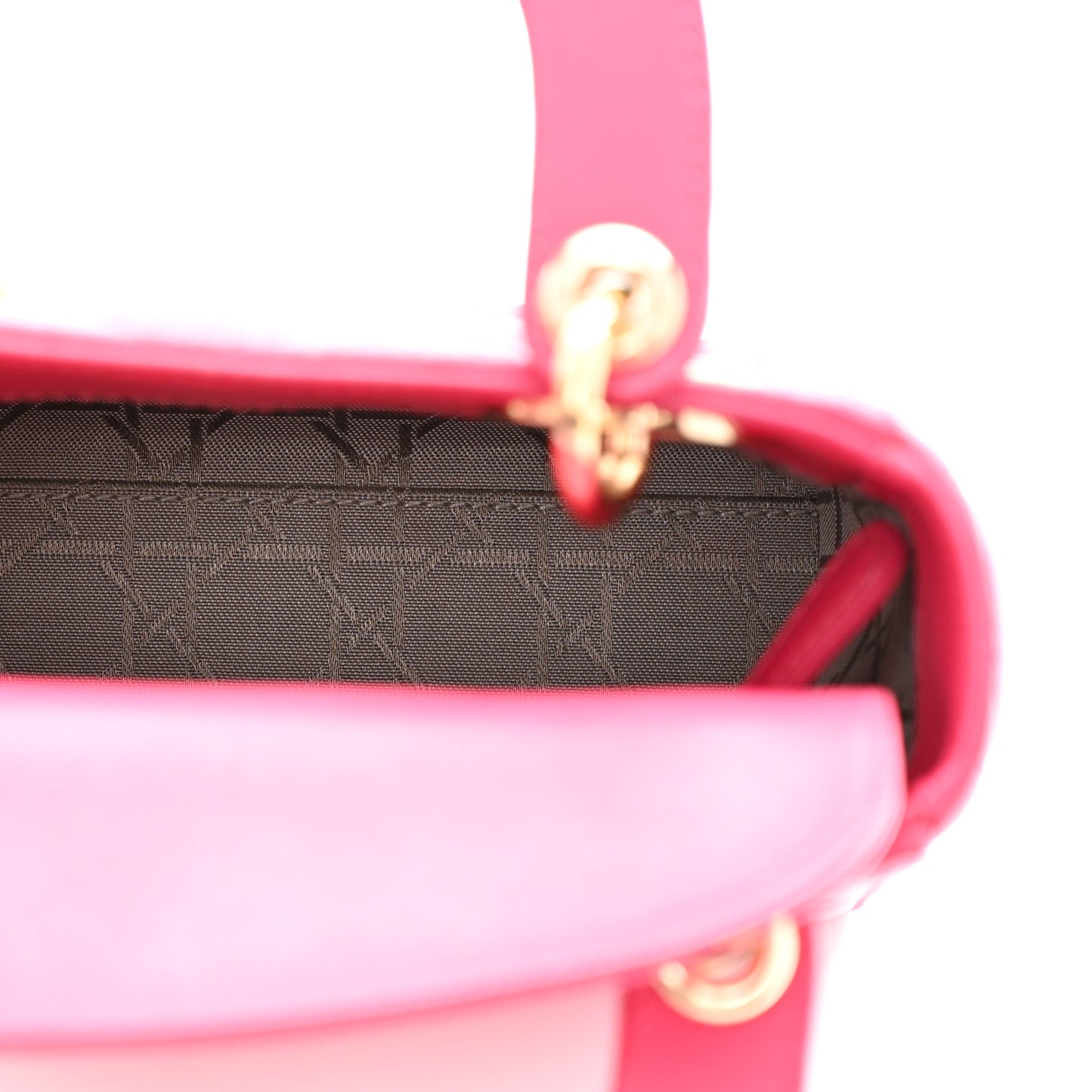 Lambskin Cannage Mini Lady Dior Fuchsia