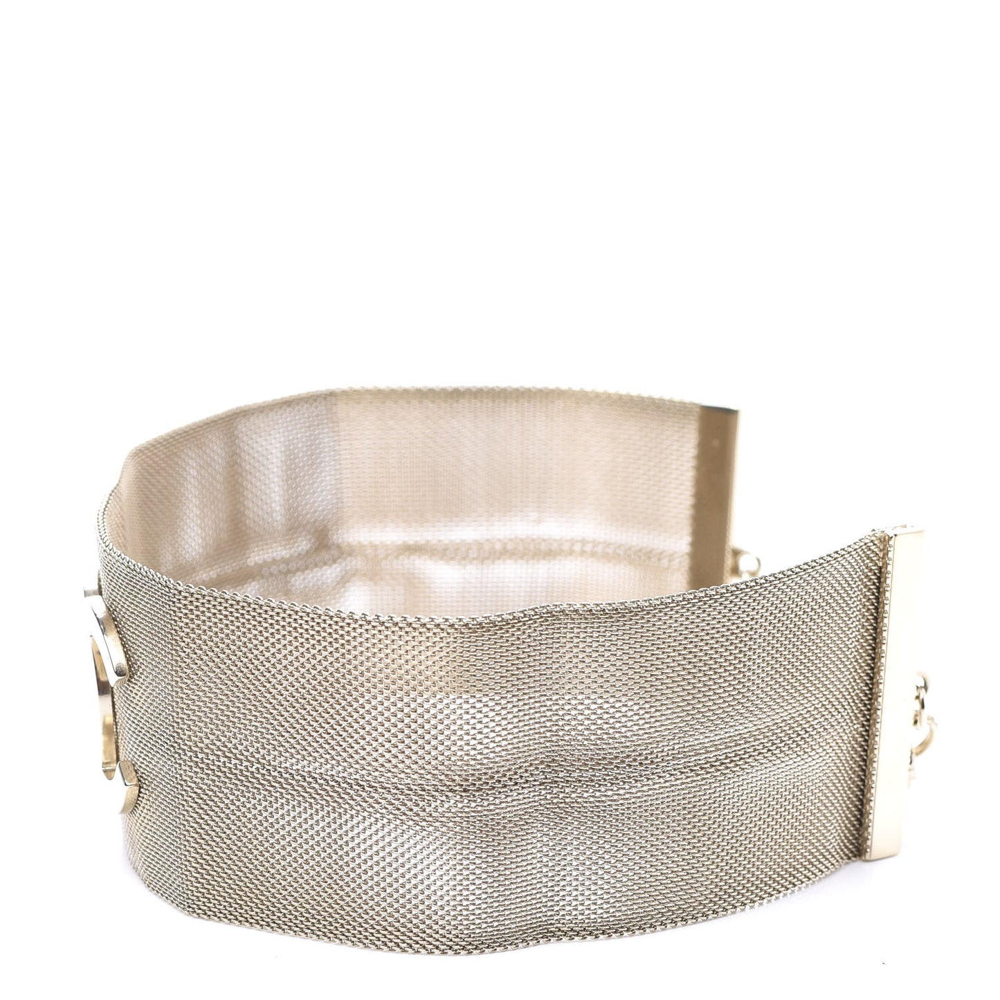 Mesh CC Choker Necklace Gold