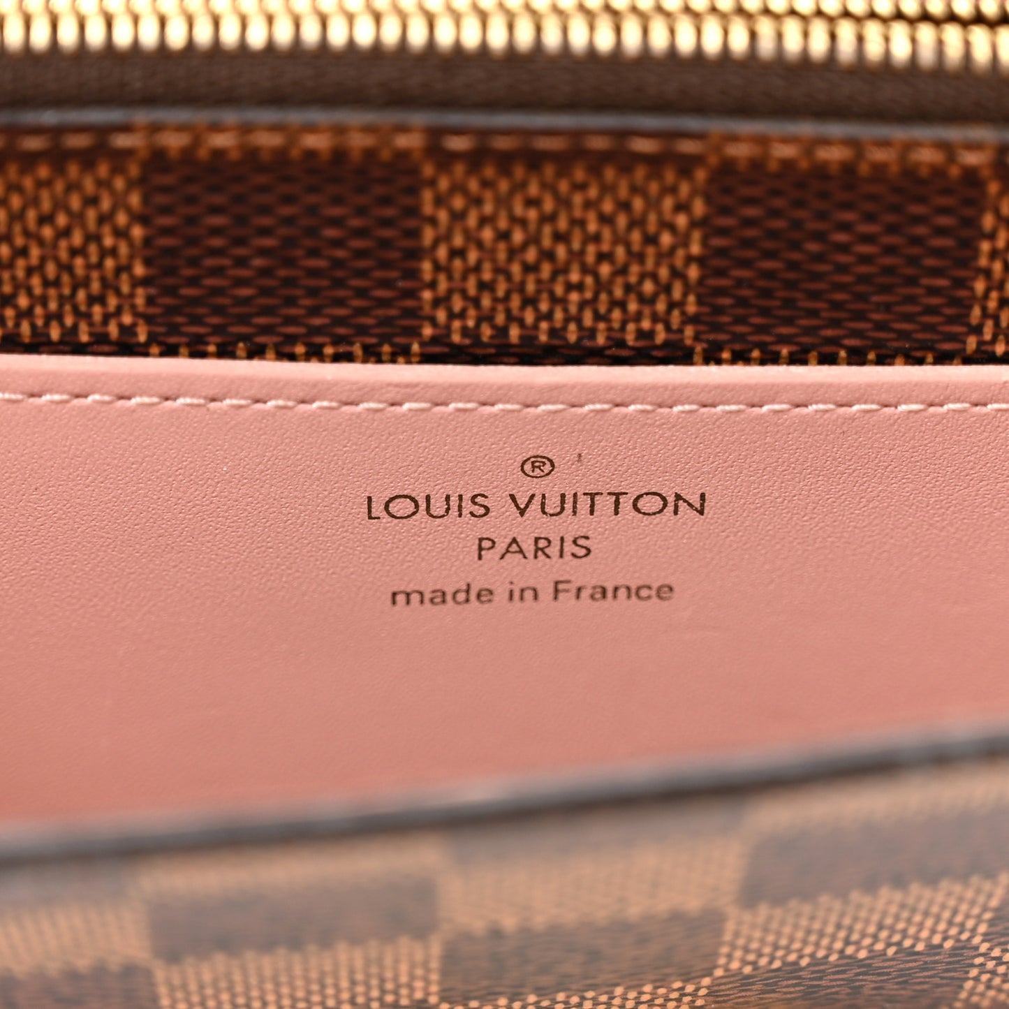 Damier Ebene Croisette Chain Wallet Rose Ballerine
