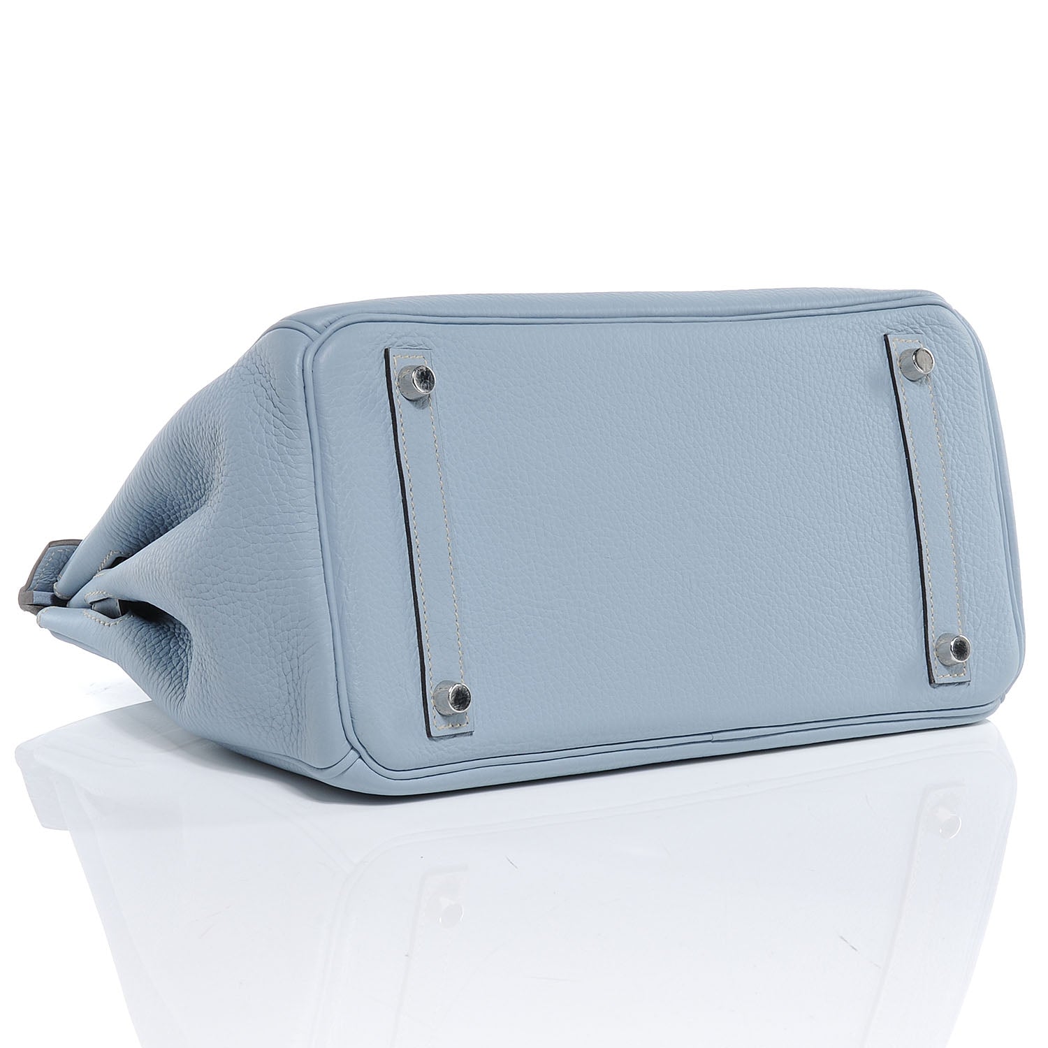 Hermes Taurillon Clemence Birkin 30 Bleu Lin 4 of 10