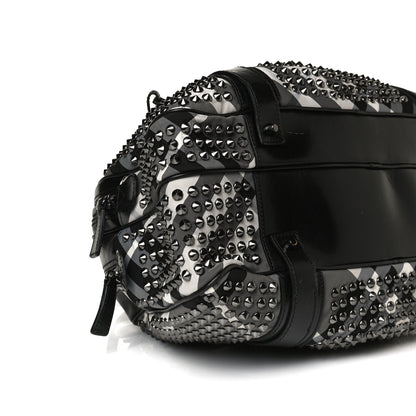 Burberry Nylon Beat Check Studded Satchel Black 10 of 18