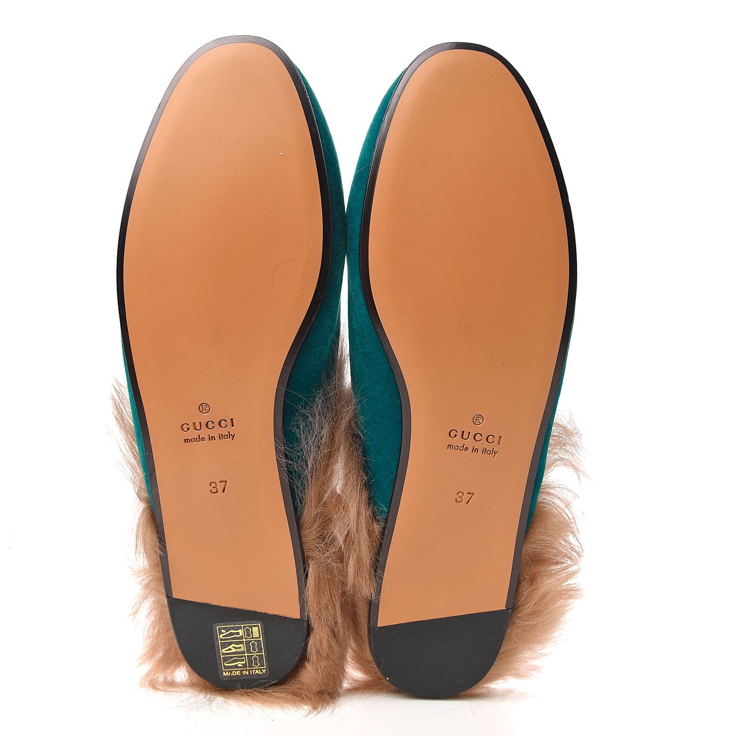 Velvet Fur Womens Princetown Slippers 37 Cyan