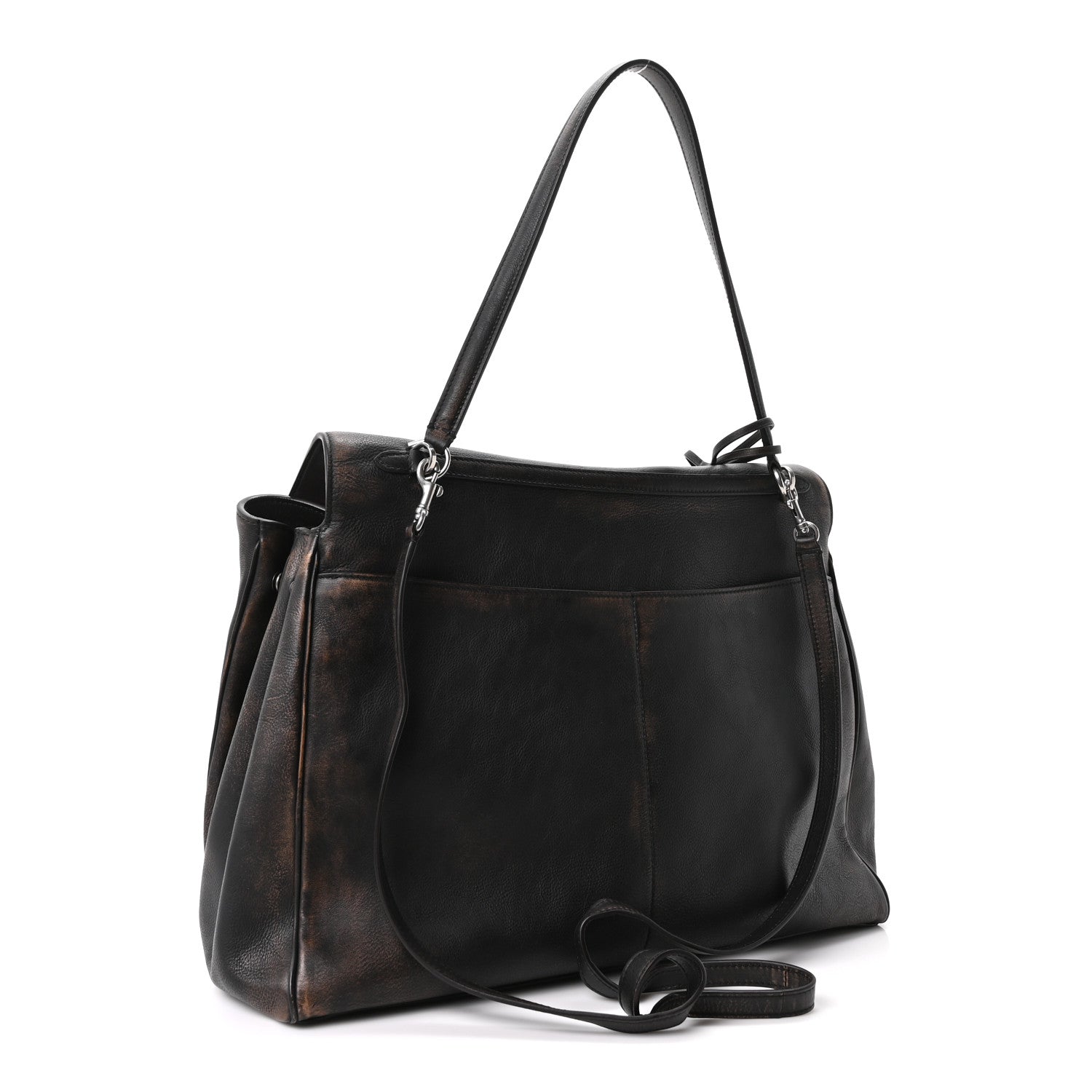 Balenciaga Used Calfskin Large Rodeo Top Handle Handbag Brown 3 of 9