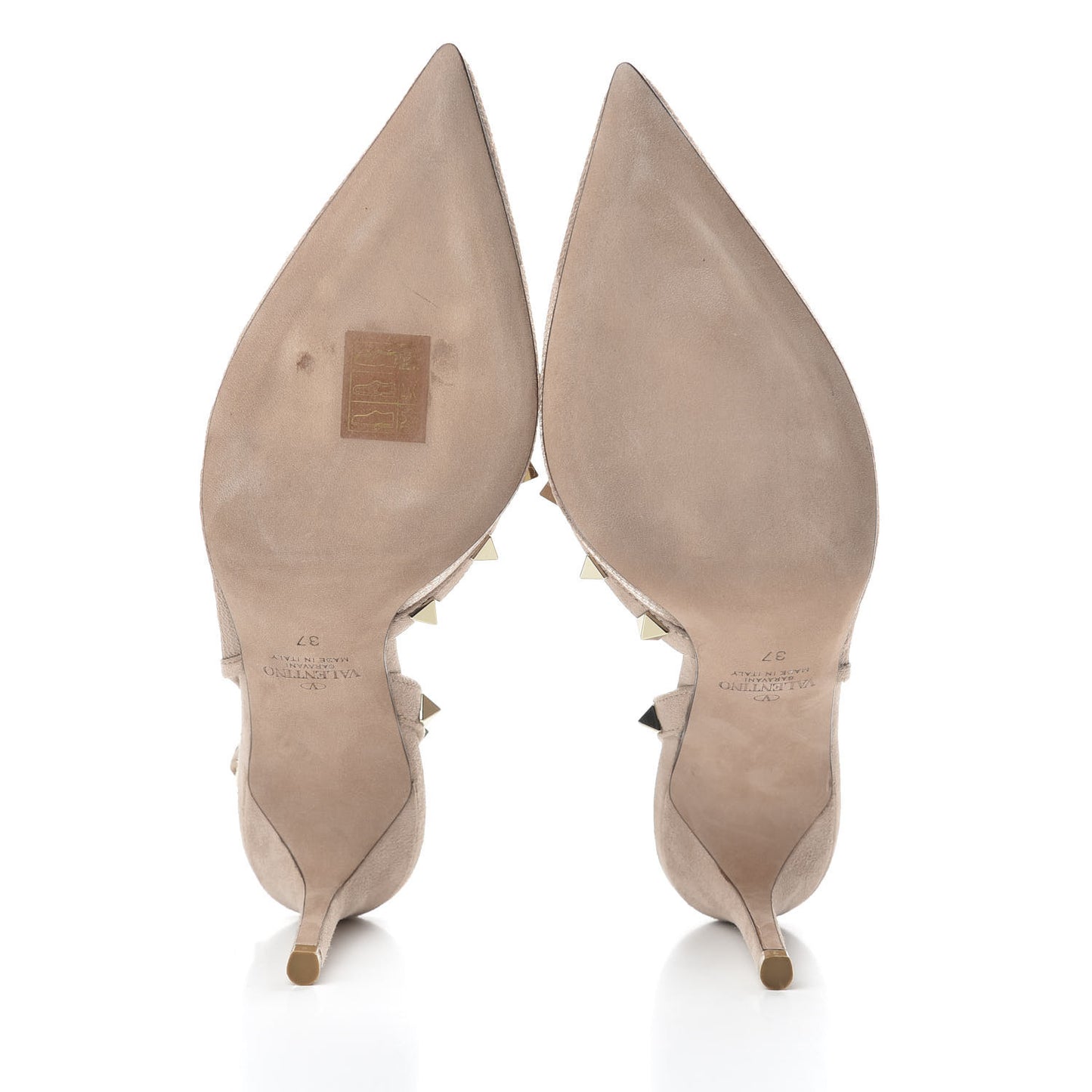 Mesh Point d'Esprit Rockstud Half D'Orsay Slingback 85mm Pumps 37 Rose Cannelle