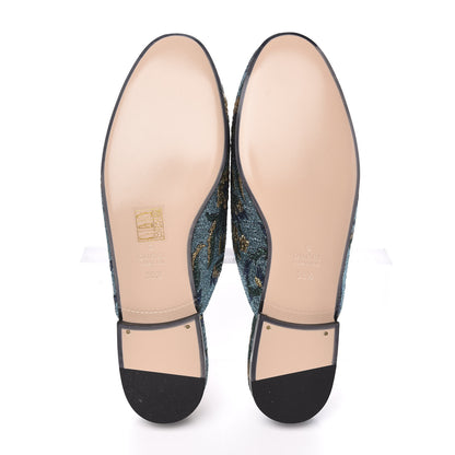 Gucci Iridescent Brocade Womens Princetown Slippers 38.5 Azure Multicolor Oro 5 of 9