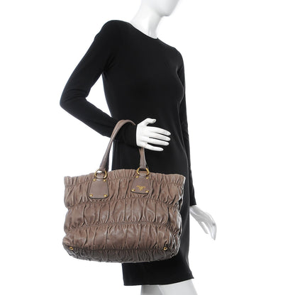 Prada Nappa Gaufre Tote Bambu 2 of 14