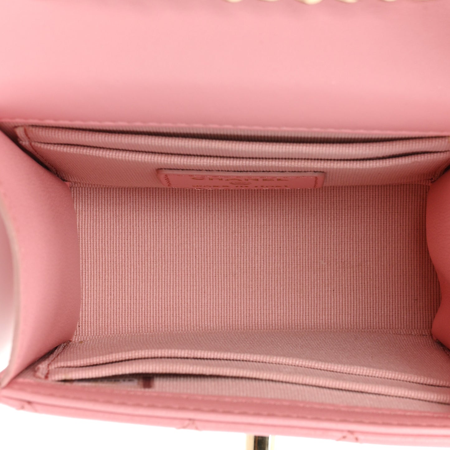 Lambskin Quilted Mini Trendy CC Clutch With Chain Pink