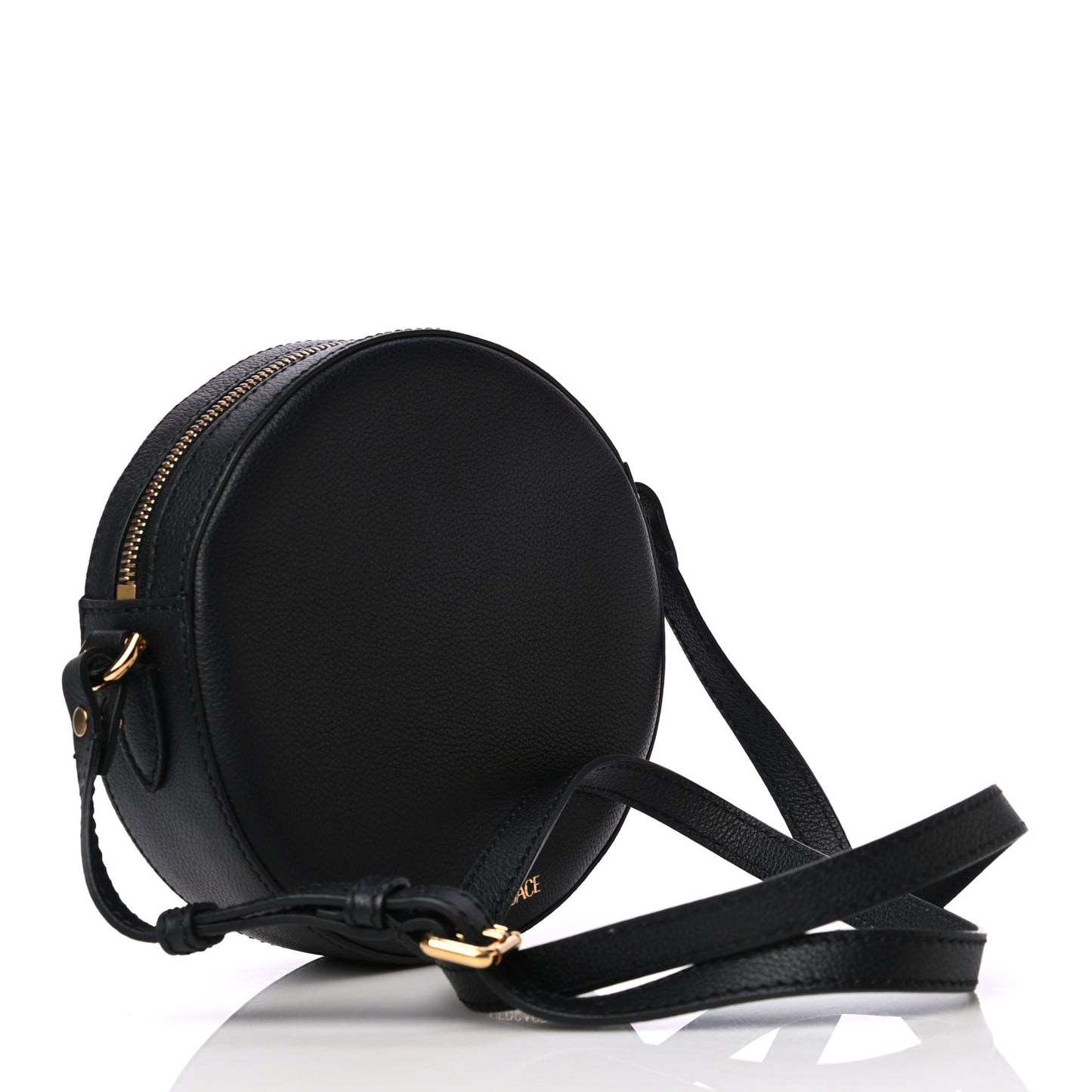 Calfskin La Medusa Round Camera Bag Black