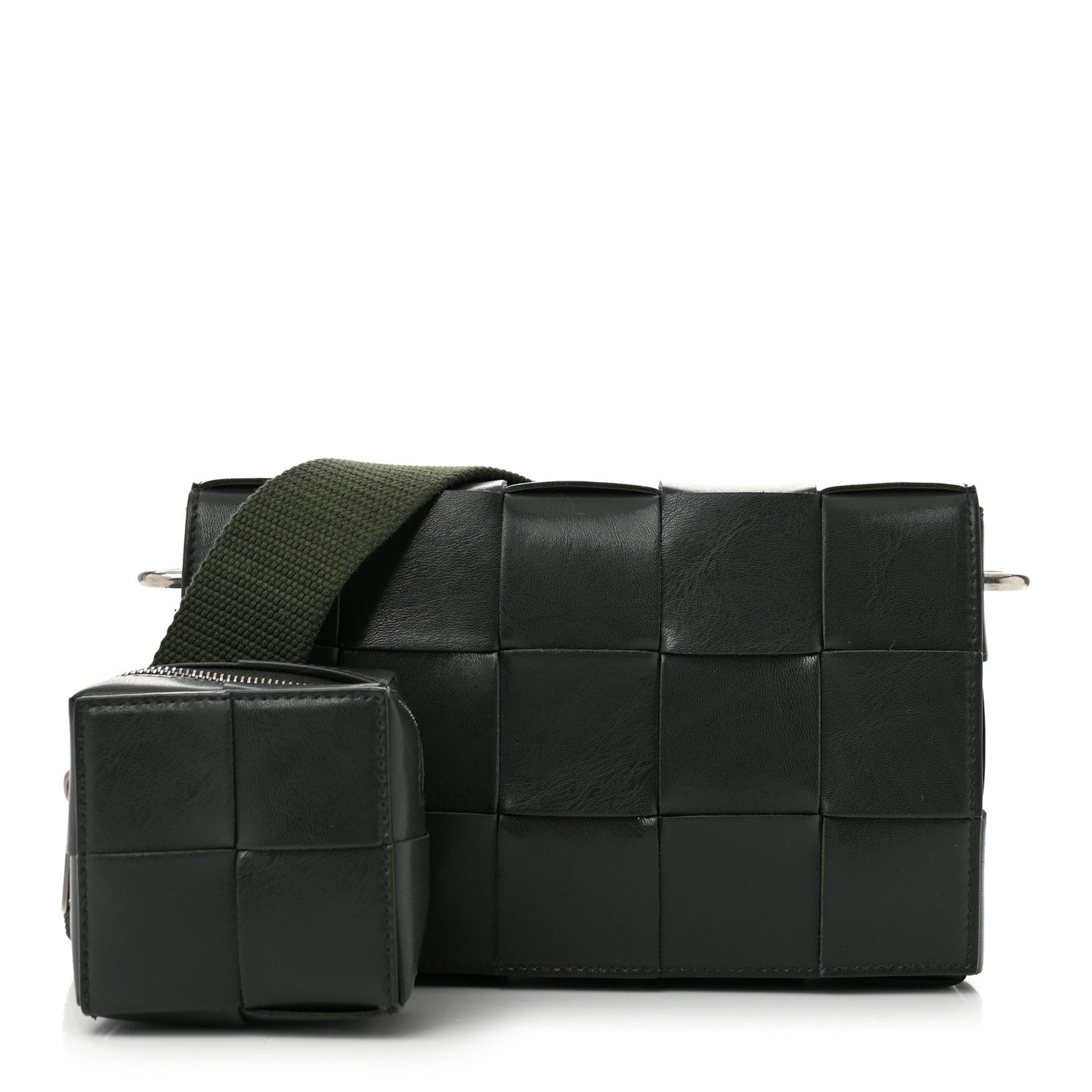 Calfskin Maxi Intrecciato Versatile Cassette Bag Dark Green