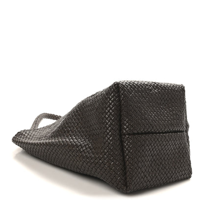 The Row Woven Calfskin Medium N/S Tote Bag Dark Brown 8 of 10