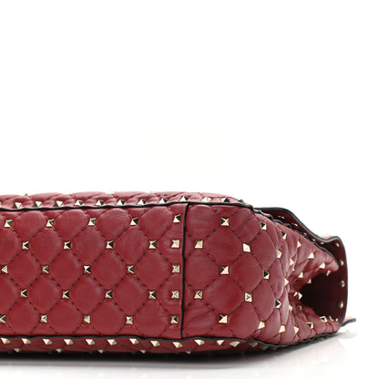 Valentino Garavani Nappa Large Rockstud Spike Shoulder Bag Rubino 9 of 9