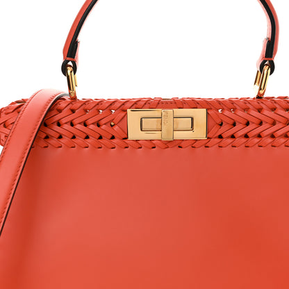Fendi Vitello King Ceylon Shiny Nappa Woven Medium Peekaboo I SEE U Satchel Tulipano 9 of 11