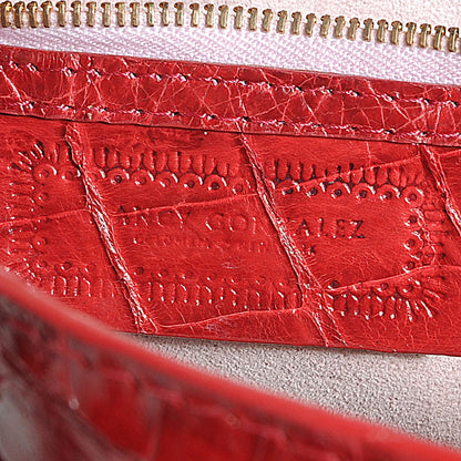 Nancy Gonzalez Crocodile Tote Red 5 of 7