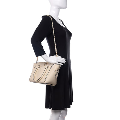 Valentino Garavani Vitello Small Rockstud Double Handle Tote Ivory 2 of 11