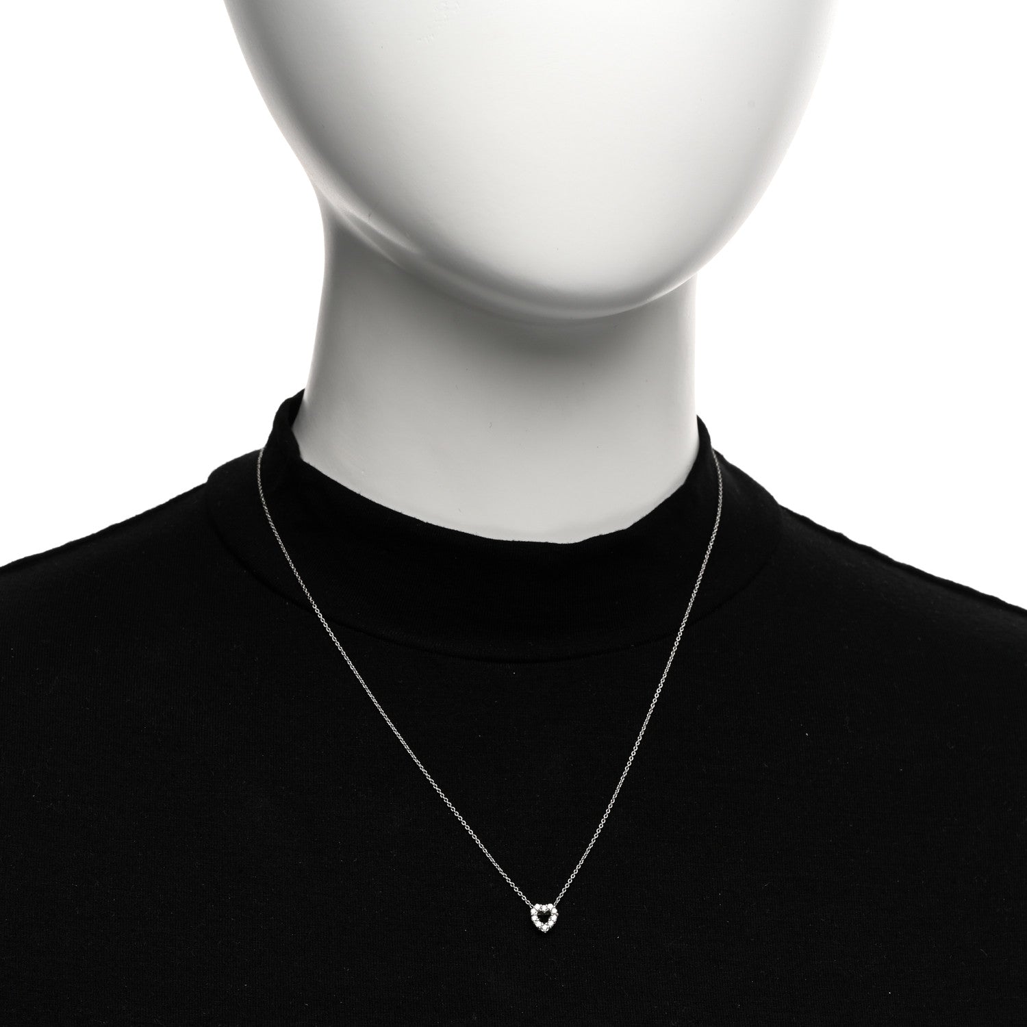 Roberto Coin 18K White Gold Diamond Tiny Treasures Heart Pendant Necklace 2 of 4