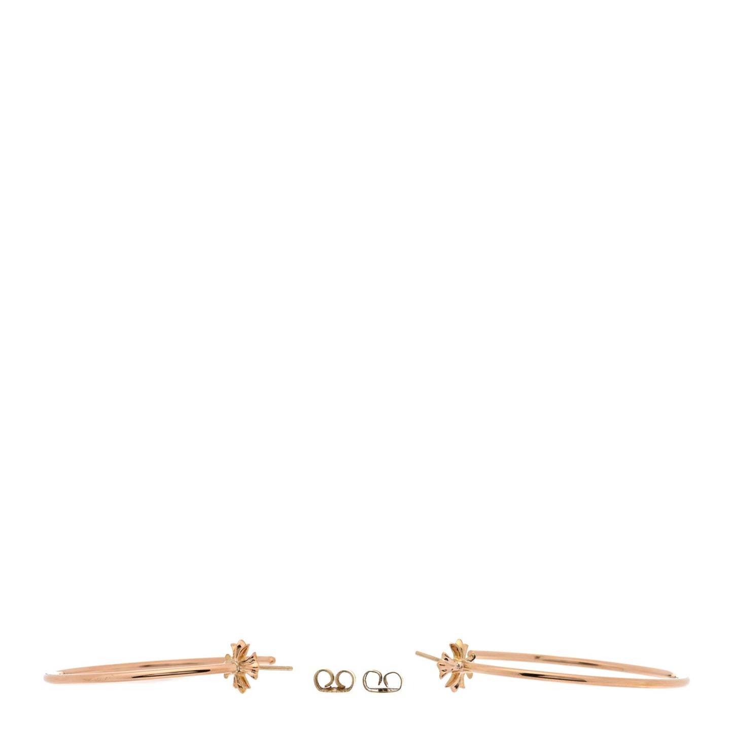22K Yellow Gold Cross Hoop Earrings