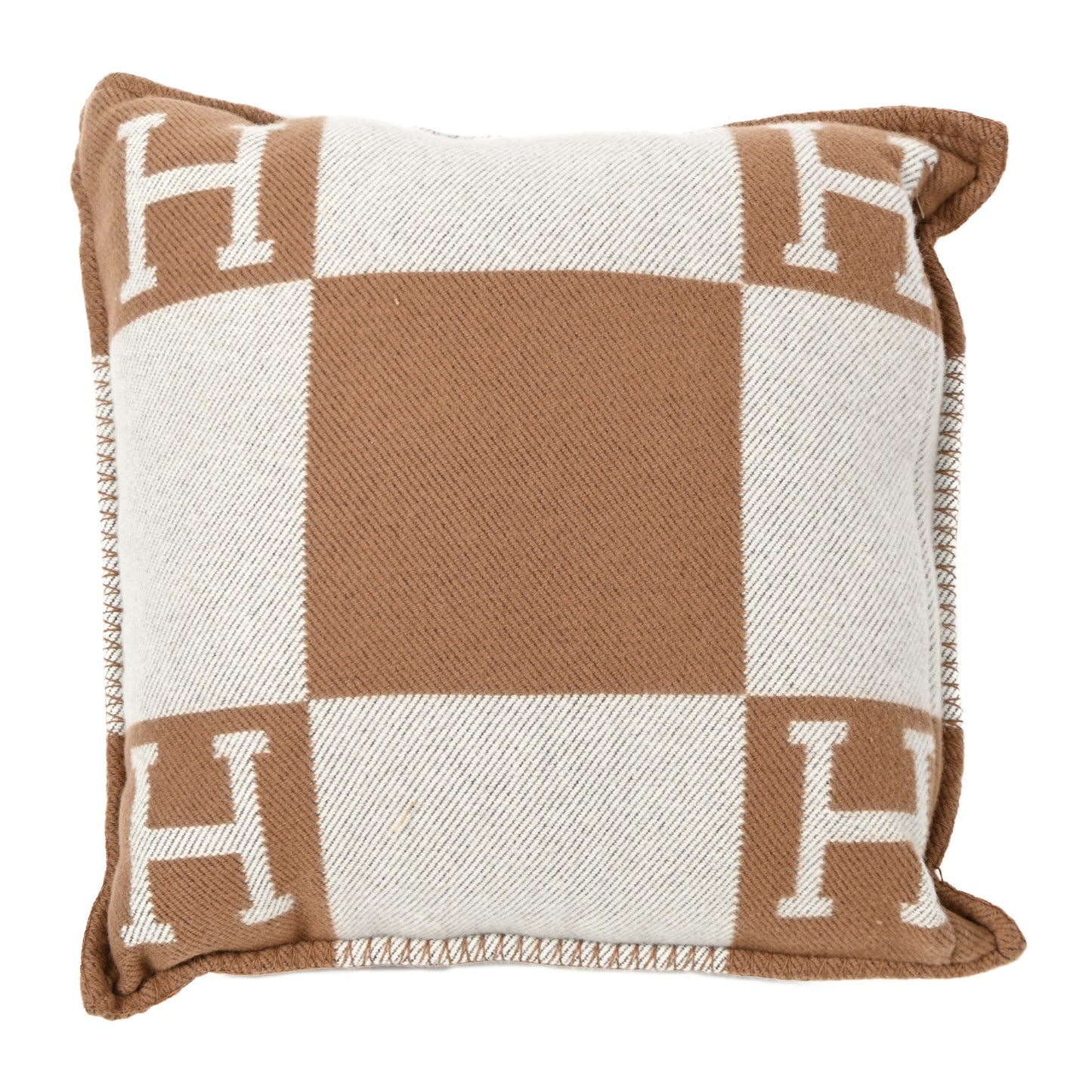 Wool Cashmere Avalon Pillow PM Ecru Camel