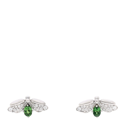 Tiffany Platinum Diamond Tsavorite Paper Flowers Firefly Earrings 1 of 5