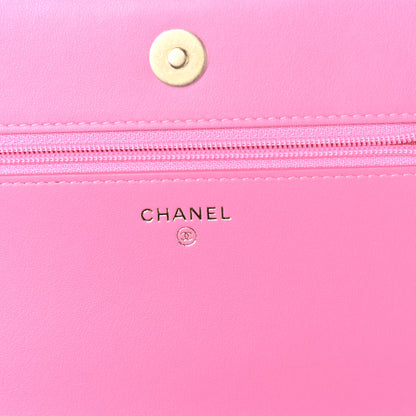 Chanel Caviar Quilted Boy Wallet On Chain WOC Pink 6 of 11
