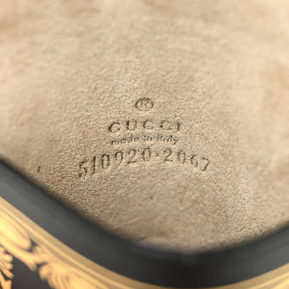 Gucci X SEGA Calfskin GUCCY Stars Sunglasses Case Black Gold 5 of 8