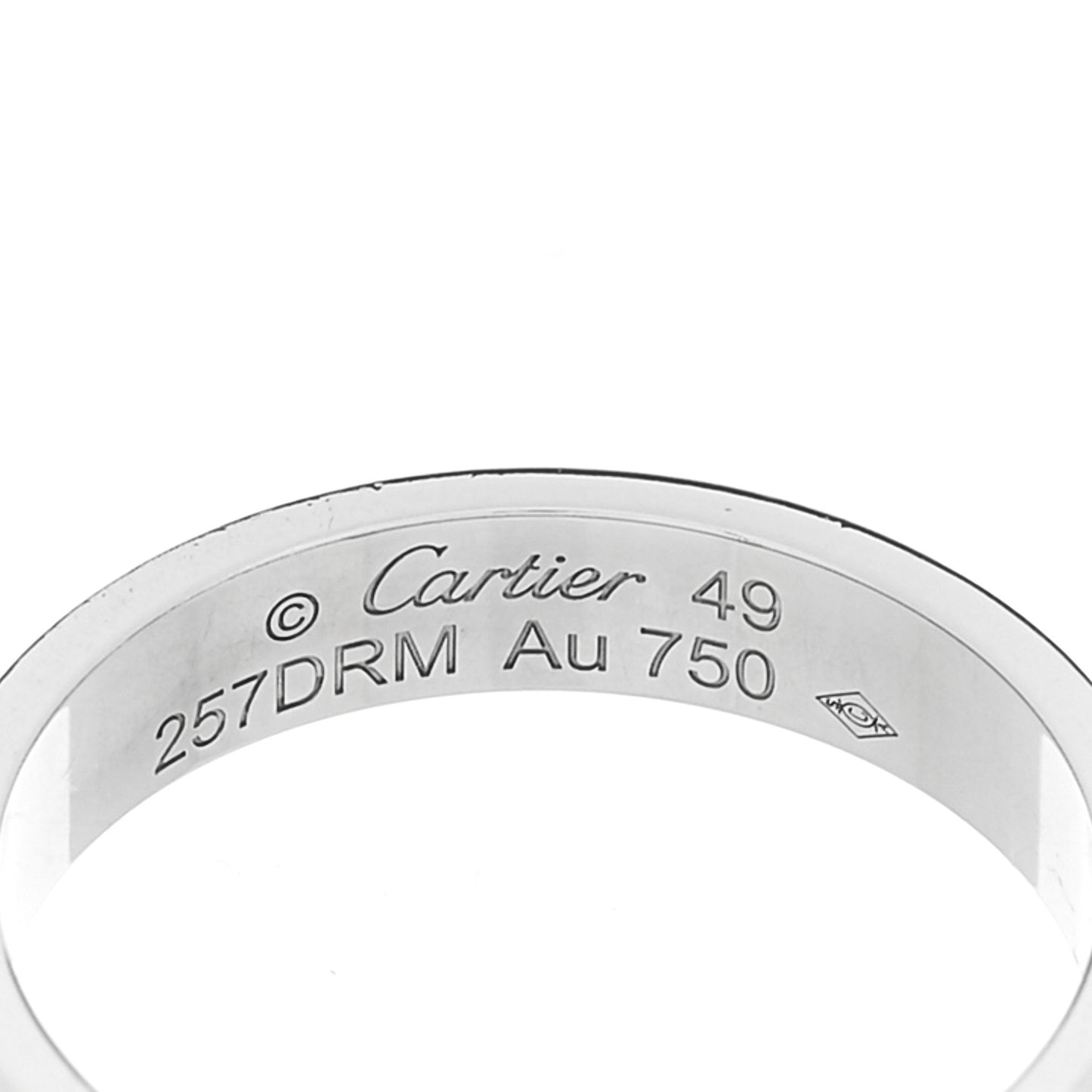 18K White Gold 3.5mm LOVE Wedding Band Ring 49 5