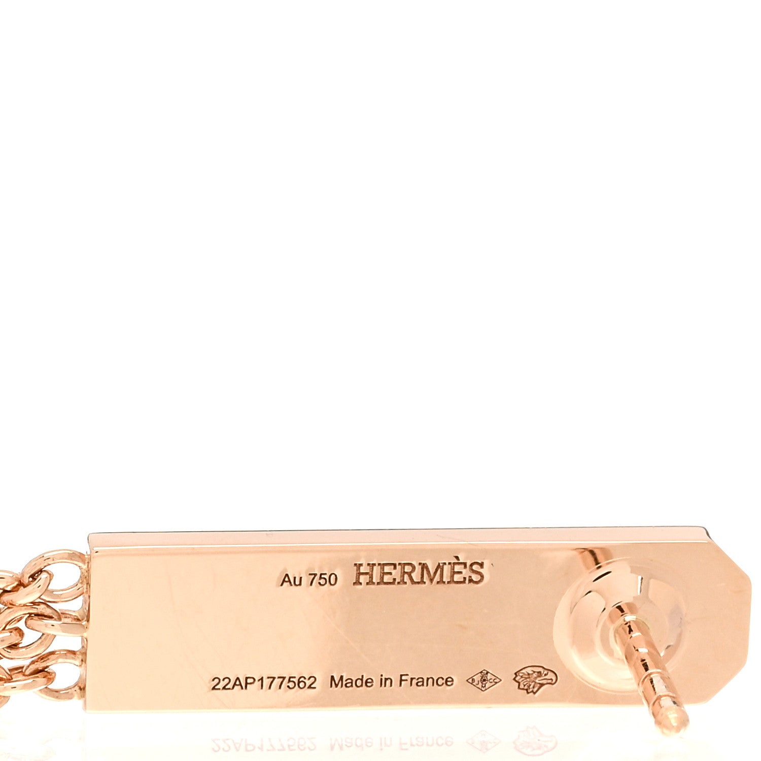 Hermes 18K Rose Gold Diamond Kelly Gavroche Pave Earrings 4 of 5
