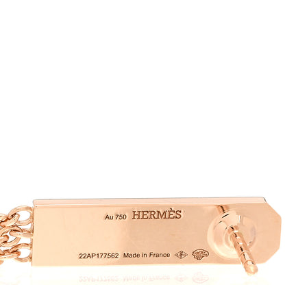 Hermes 18K Rose Gold Diamond Kelly Gavroche Pave Earrings 4 of 5