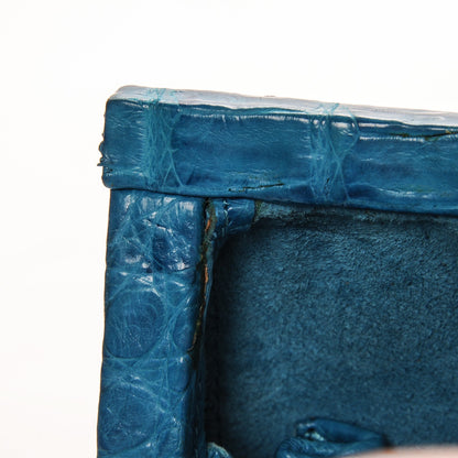 Nancy Gonzalez Crocodile Top Handle Box Bag Blue 9 of 10