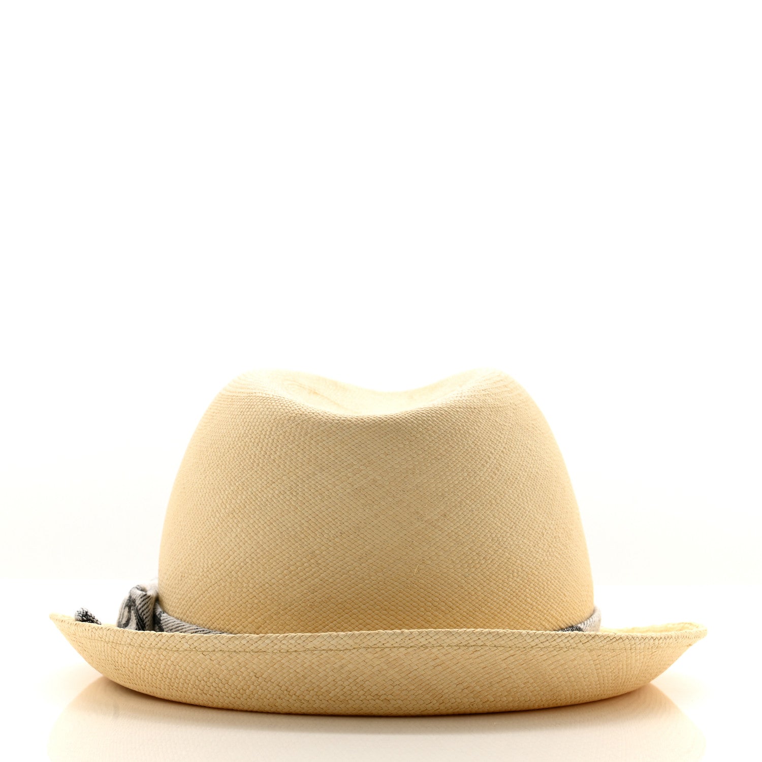 Chanel Straw CC Fedora Hat M Beige 6 of 8