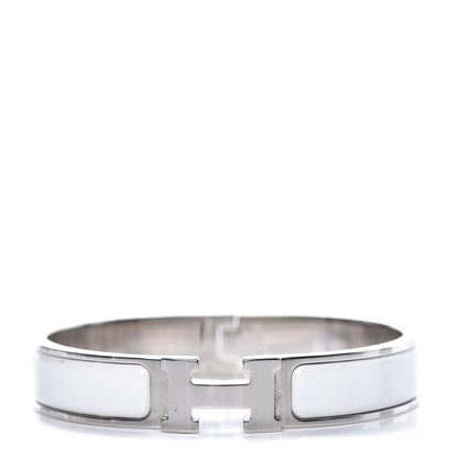 Hermes Enamel Narrow Clic Clac H Bracelet GM White 1 of 4