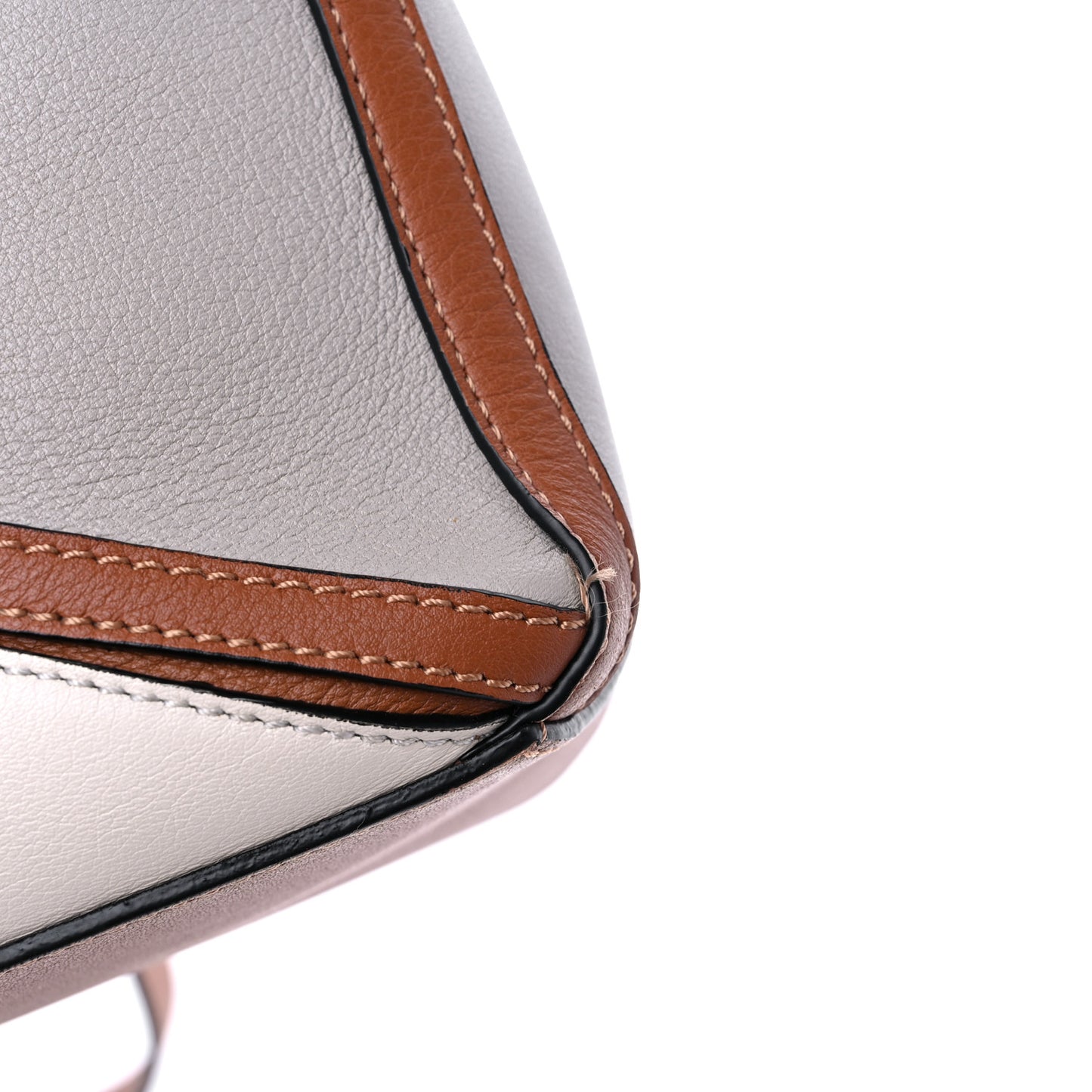 Calfskin Medium Graphic Puzzle Bag Ghost Soft White