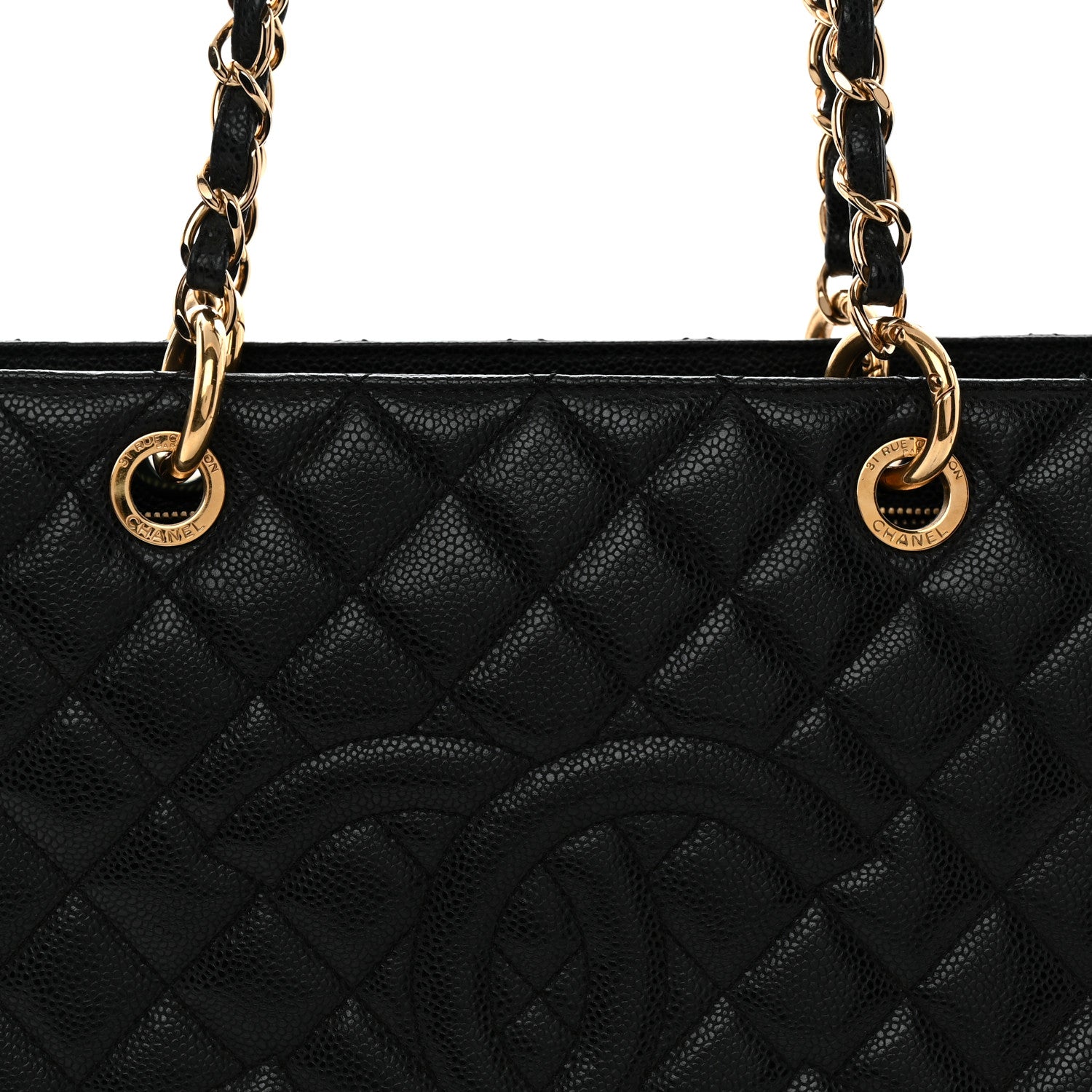 Chanel Caviar Quilted XL Grand Shopping Tote GST Black 8 of 12