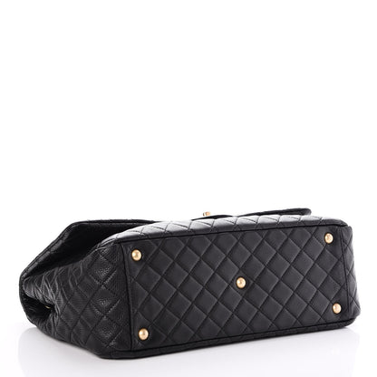 Chanel Calfskin Quilted XXL Travel Flap Bag Black 5 of 8