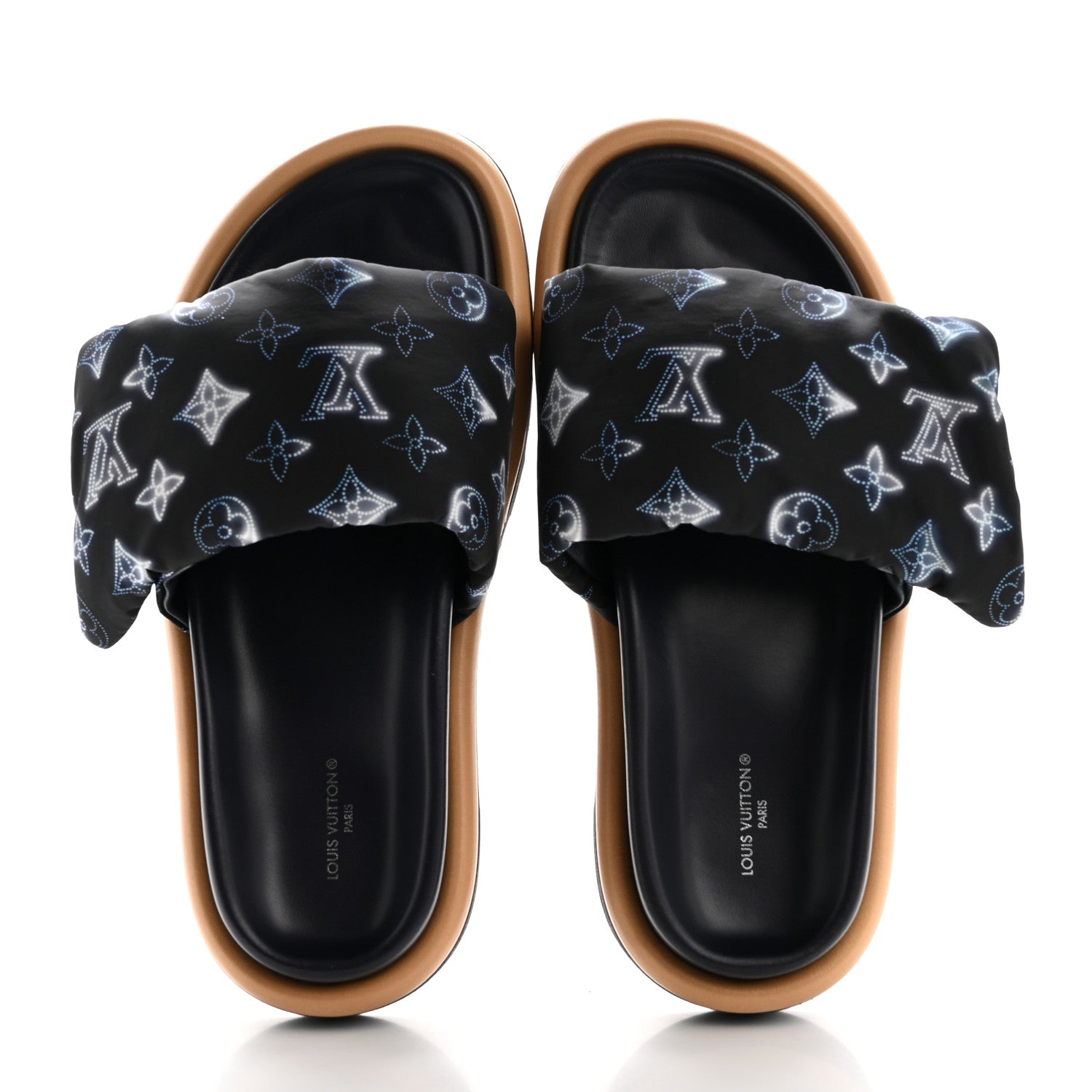 Louis Vuitton Nylon Monogram Womens Pool Pillow Comfort Mules 39 Navy Blue 2 of 9