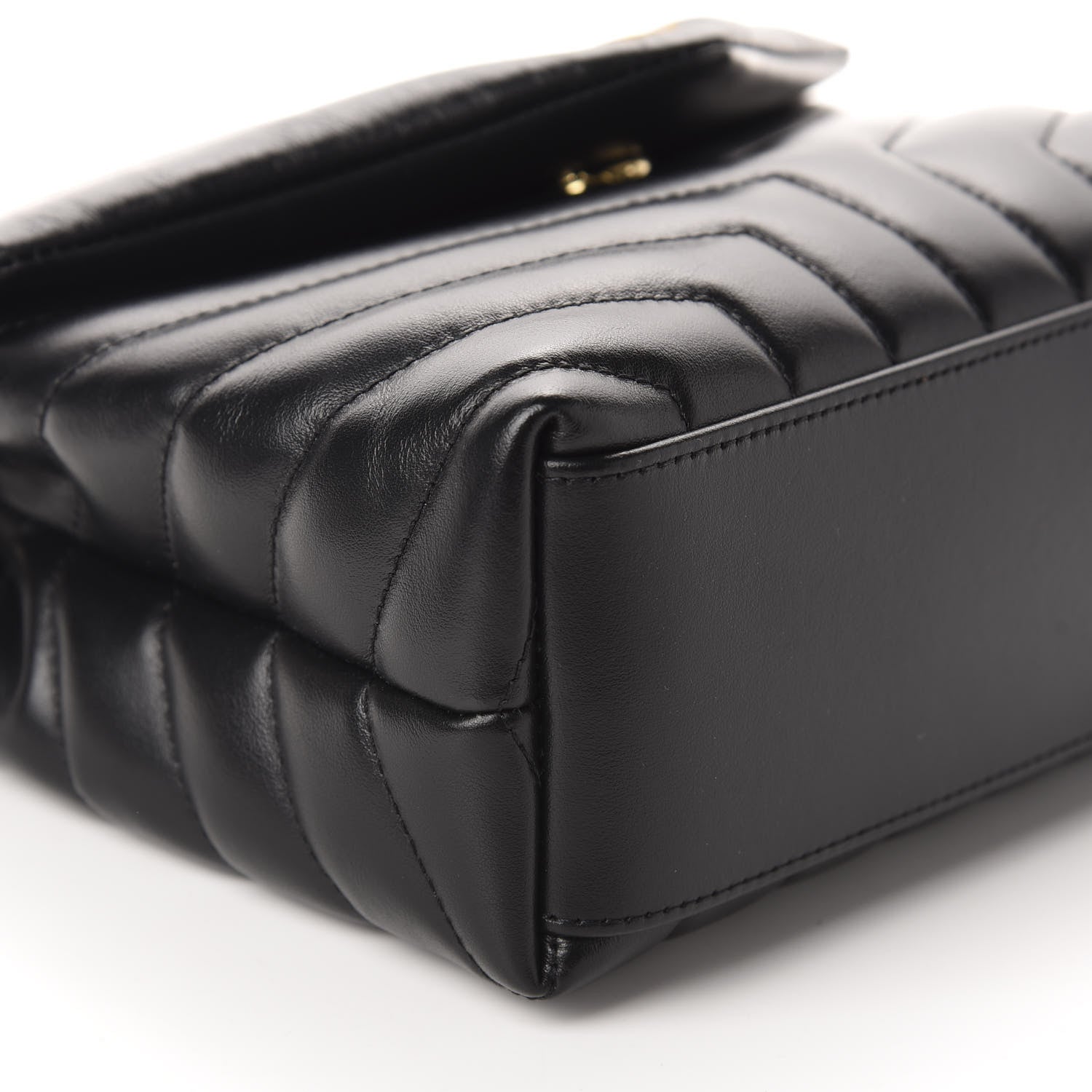 Saint Laurent Calfskin Y Quilted Monogram Small Loulou Chain Satchel Black 6 of 11