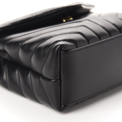 Saint Laurent Calfskin Y Quilted Monogram Small Loulou Chain Satchel Black 6 of 11