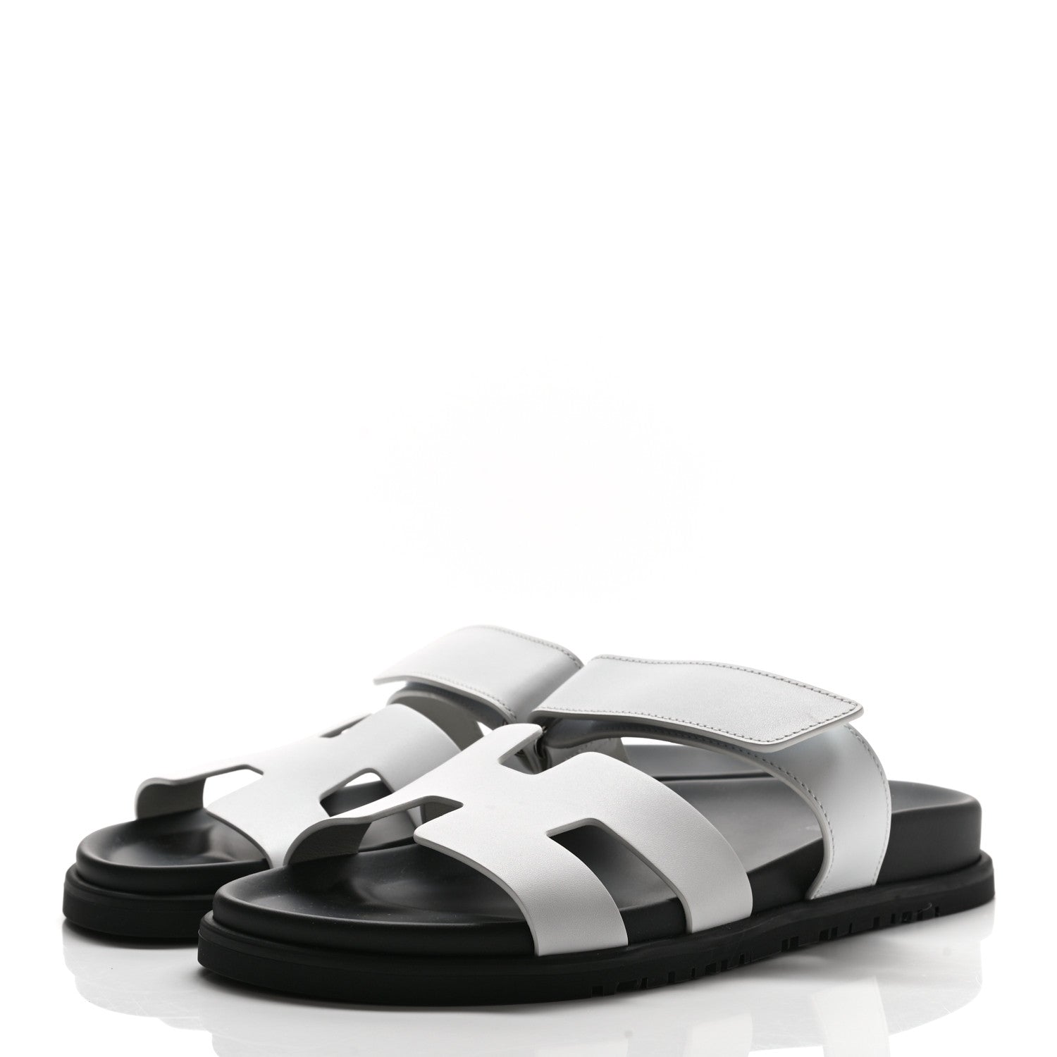 Hermes Calfskin Womens Chypre Sandals 38.5 White 3 of 9