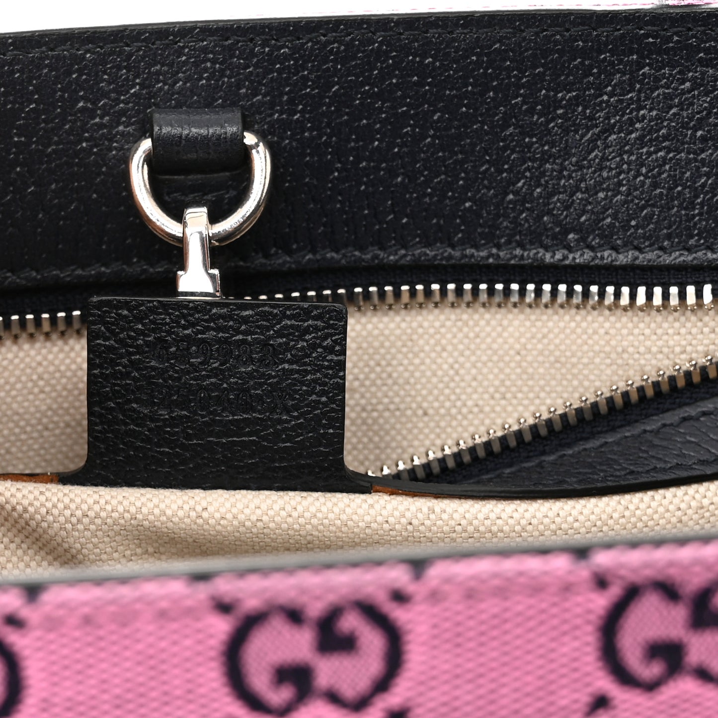 Monogram Multicolor Textured Dollar Calfskin Small Retro Interlocking G Tote Bag Pink Blue