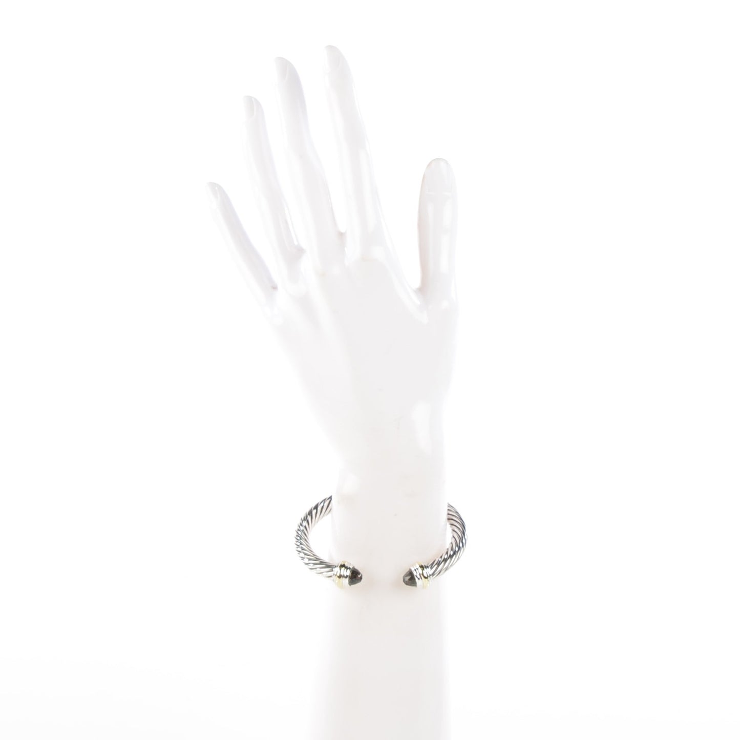 Sterling Silver 14K Yellow Gold Prasiolite 7mm Cable Classics Bracelet