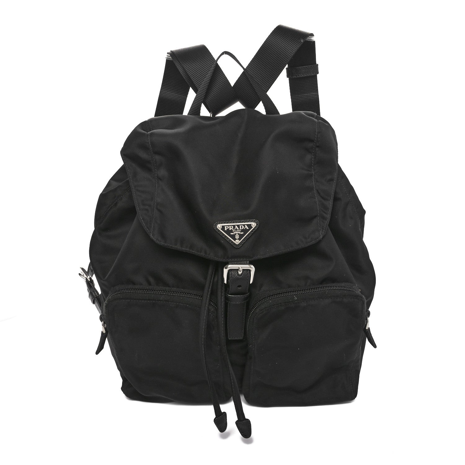 Prada Tessuto Nylon Saffiano Vela Backpack Black 1 of 9