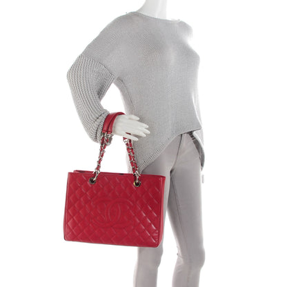 Chanel Caviar Quilted Grand Shopping Tote GST Red 4 of 8