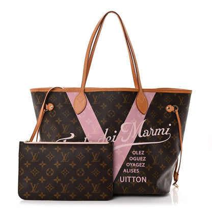 Louis Vuitton Monogram Forte Dei Marmi V Neverfull MM Rose Ballerine 3 of 14