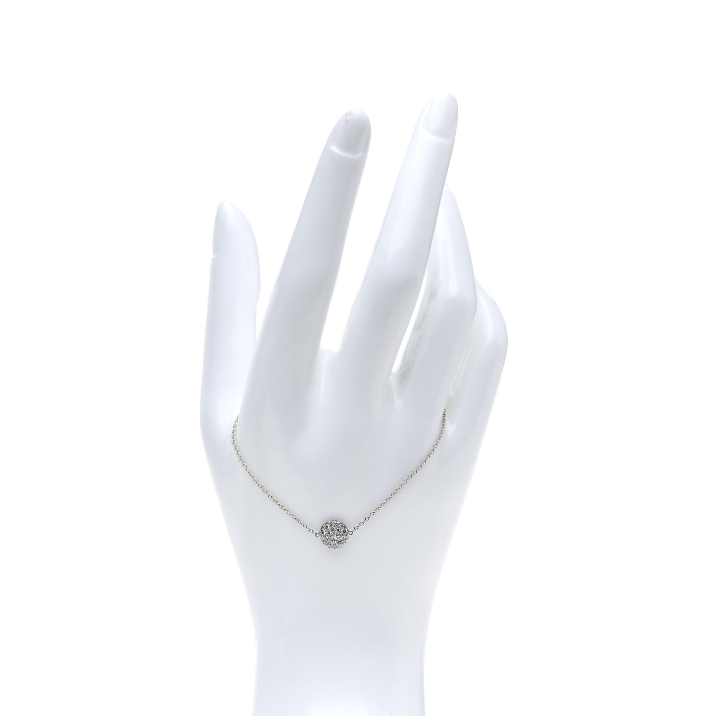 18K White Gold Diamond Disk Pave Bracelet