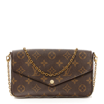 Louis Vuitton Monogram Pochette Felicie Chain Wallet Fuchsia 1 of 19