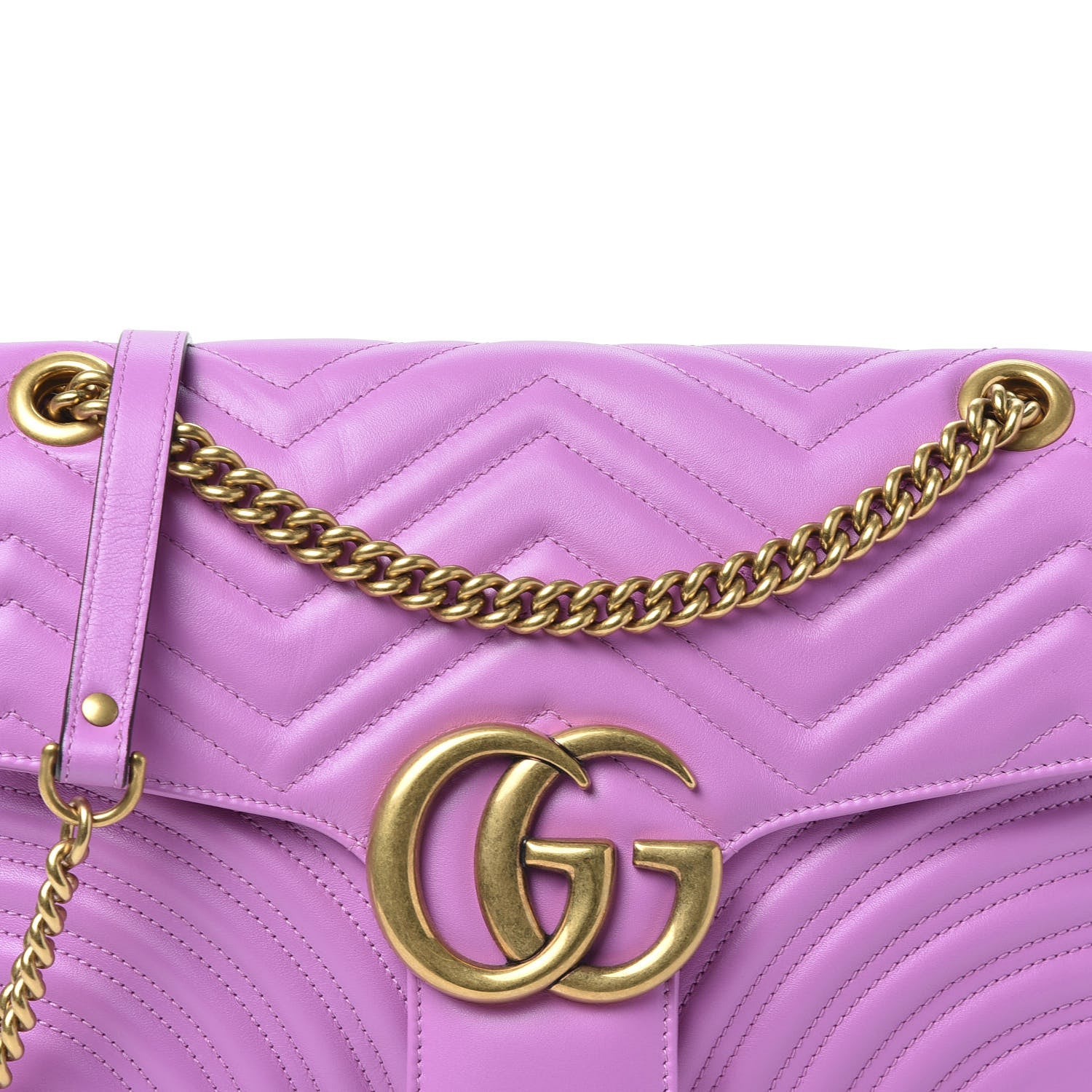 Gucci Calfskin Matelasse Medium GG Marmont Shoulder Bag Candy Mousse 18 of 18