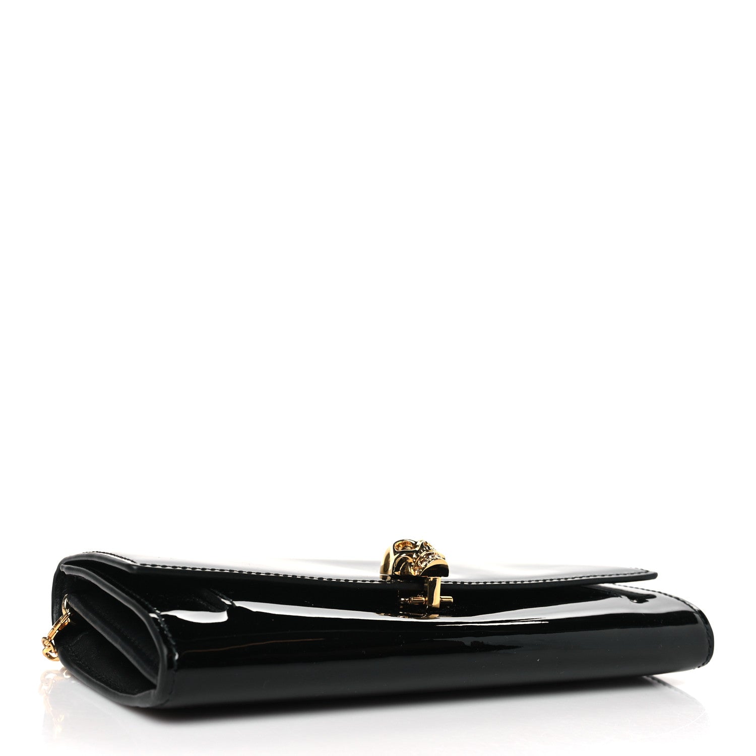 Alexander McQueen Patent Skull Wallet on Chain Black 3 of 7