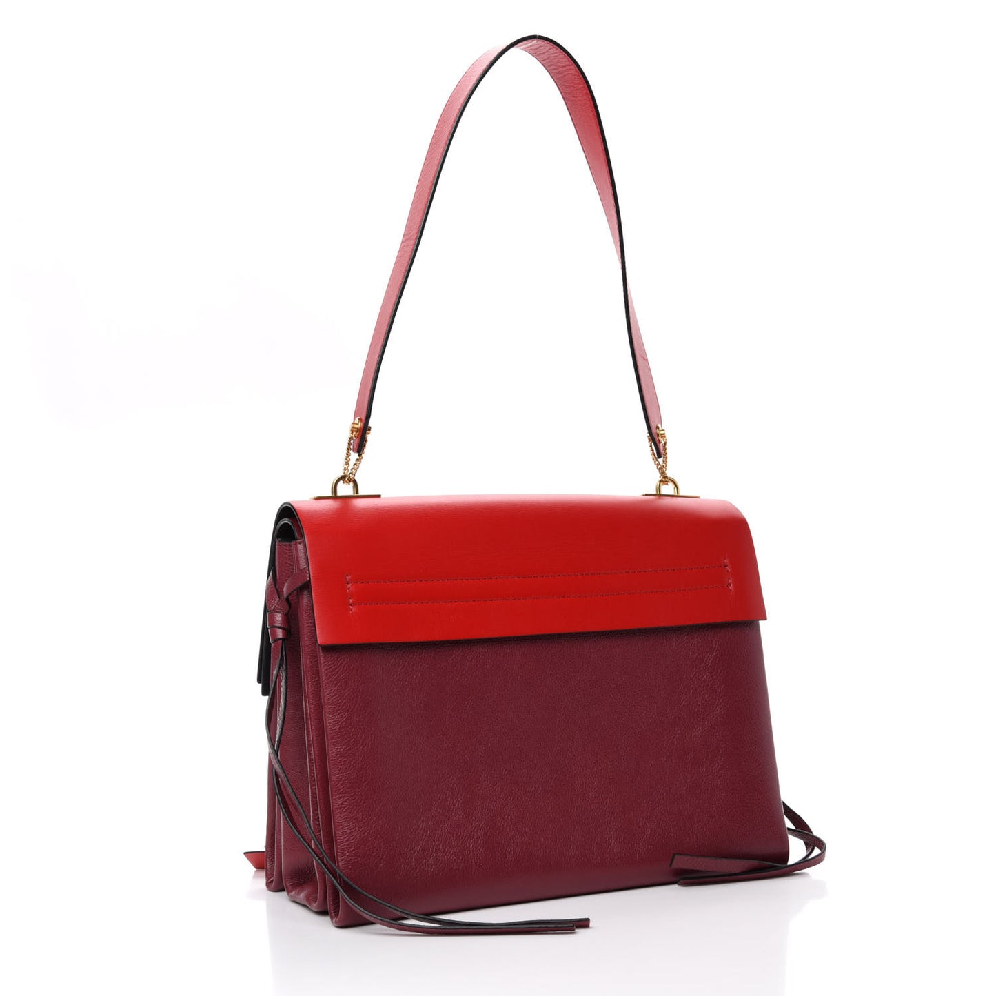 Smooth Calfskin Medium Vring Shoulder Bag Rouge Pur Cerise