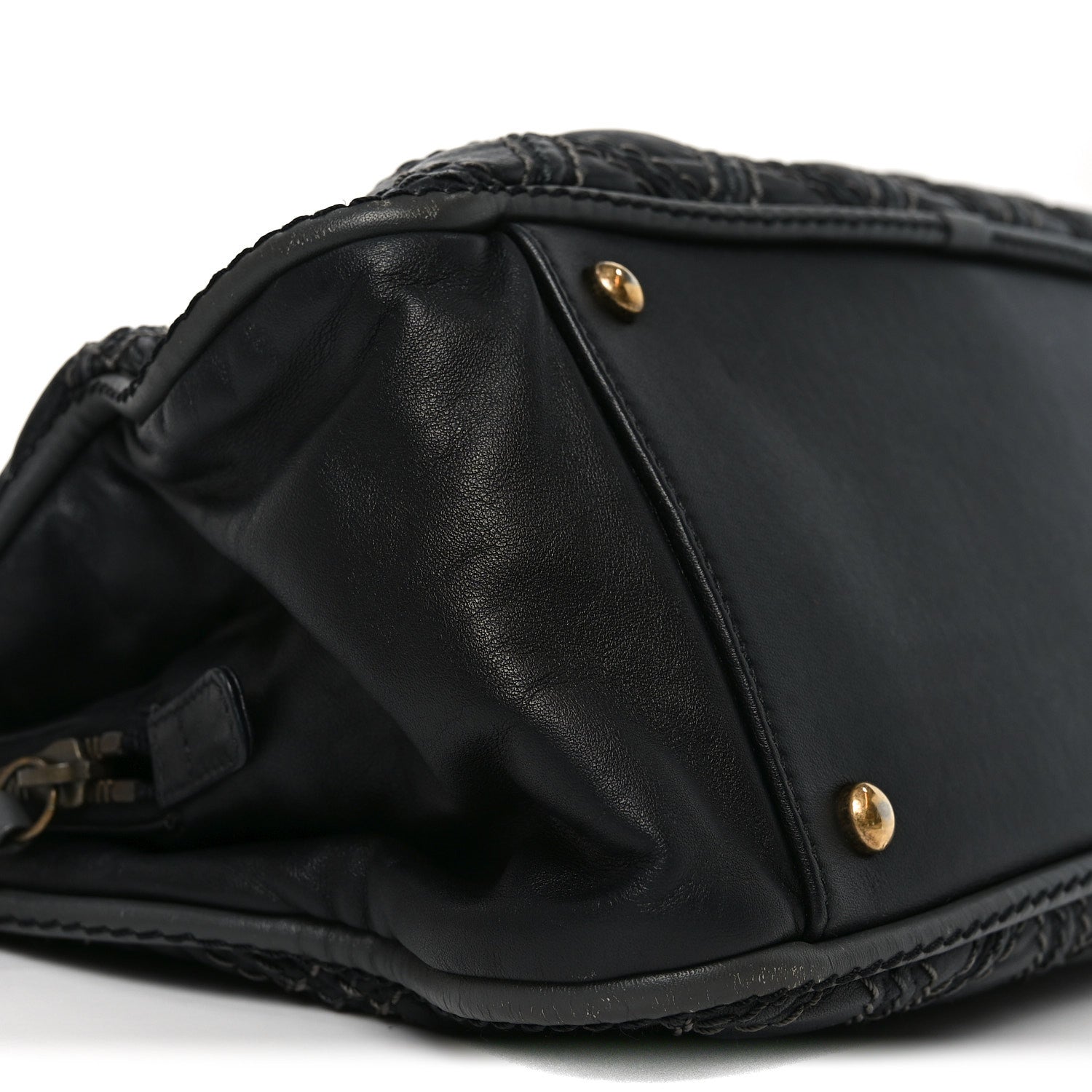 Chanel Calfskin Quilted Stitch Triptych Tote Black 8 of 9