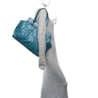 Chanel Glazed Calfskin Large On The Road Large Frame Tote Blue 2 of 11