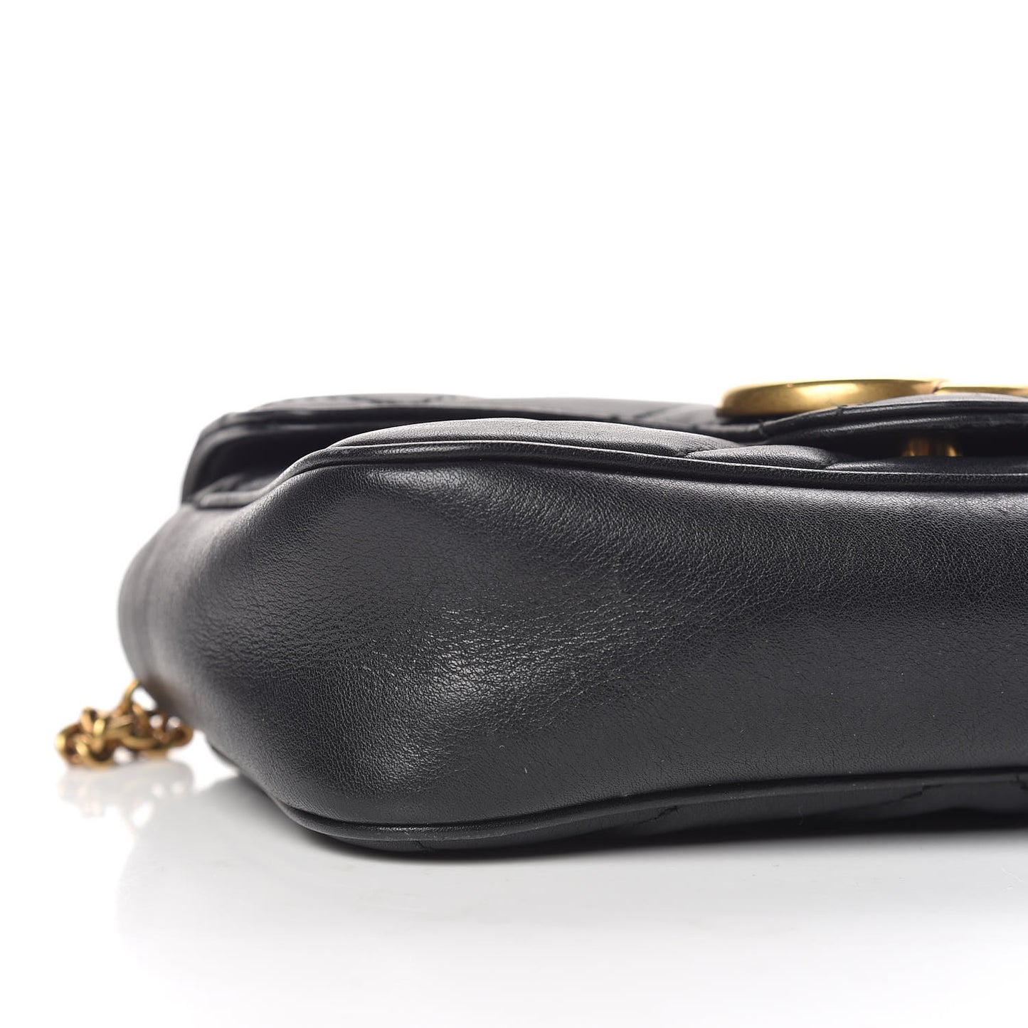 Calfskin Matelasse Super Mini GG Marmont Shoulder Bag Black